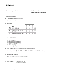 Datasheet HYB5117400BJ-60 производства Siemens